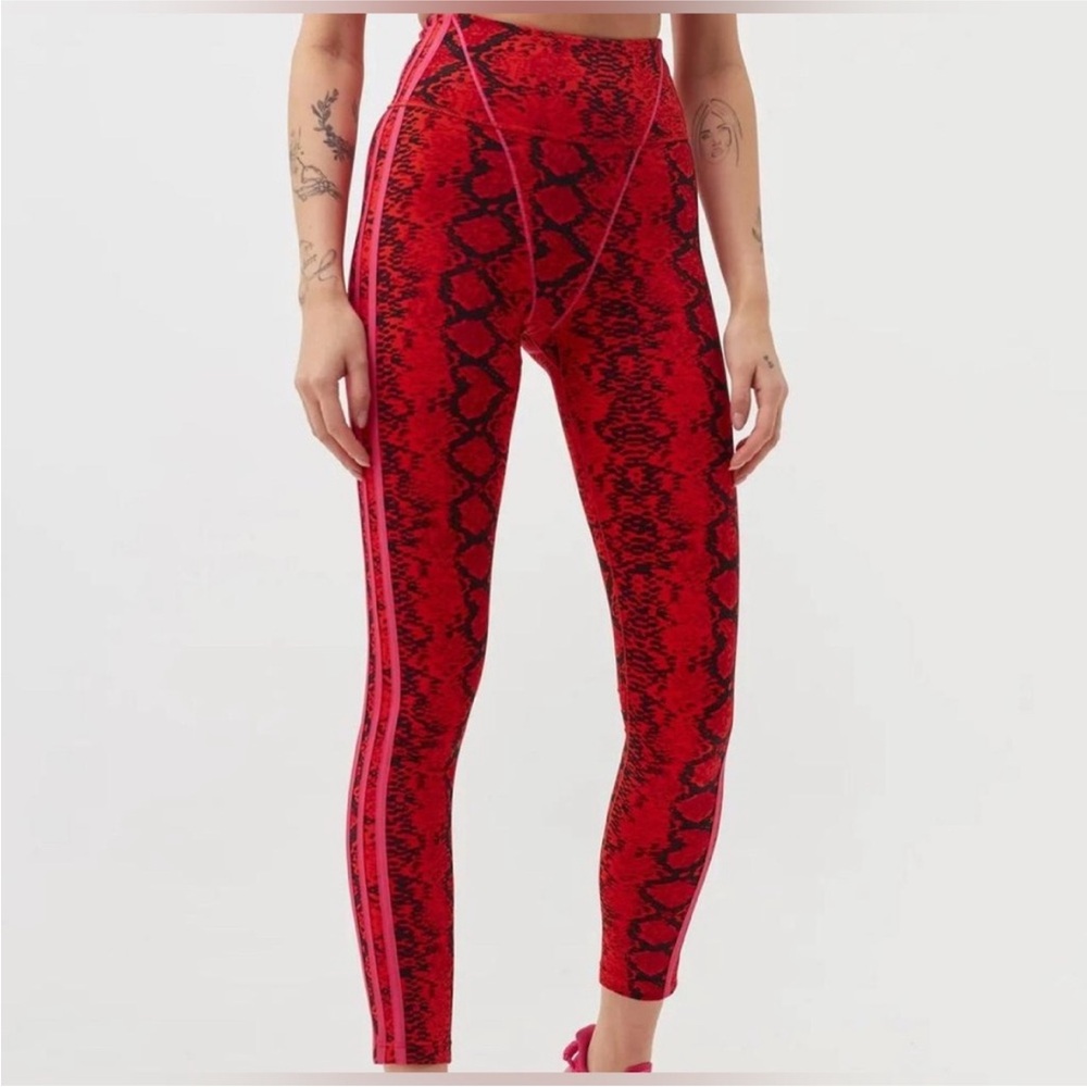 ADIDAS IVY PARK Red and Black Snake Print Leggings